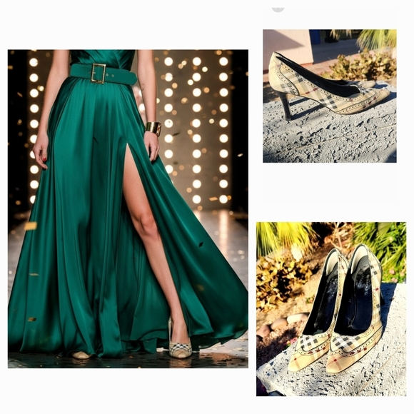 Burberry Shoes - Authentic Vintage Classic Check Burberry Heels